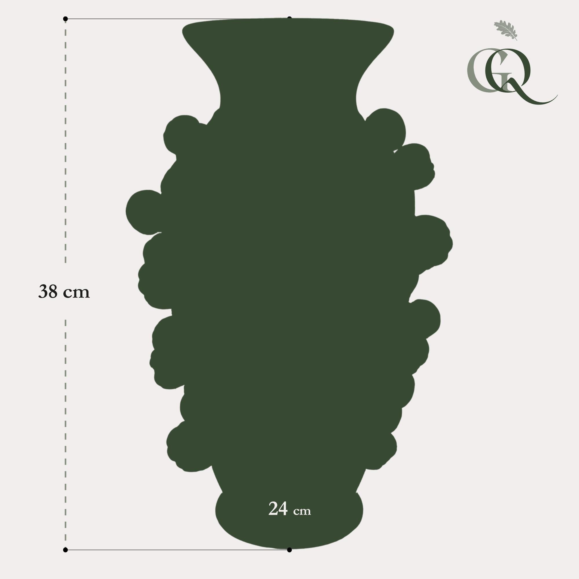 Vase en pierre M - H38 L24 - Vert pistache - Mandarine