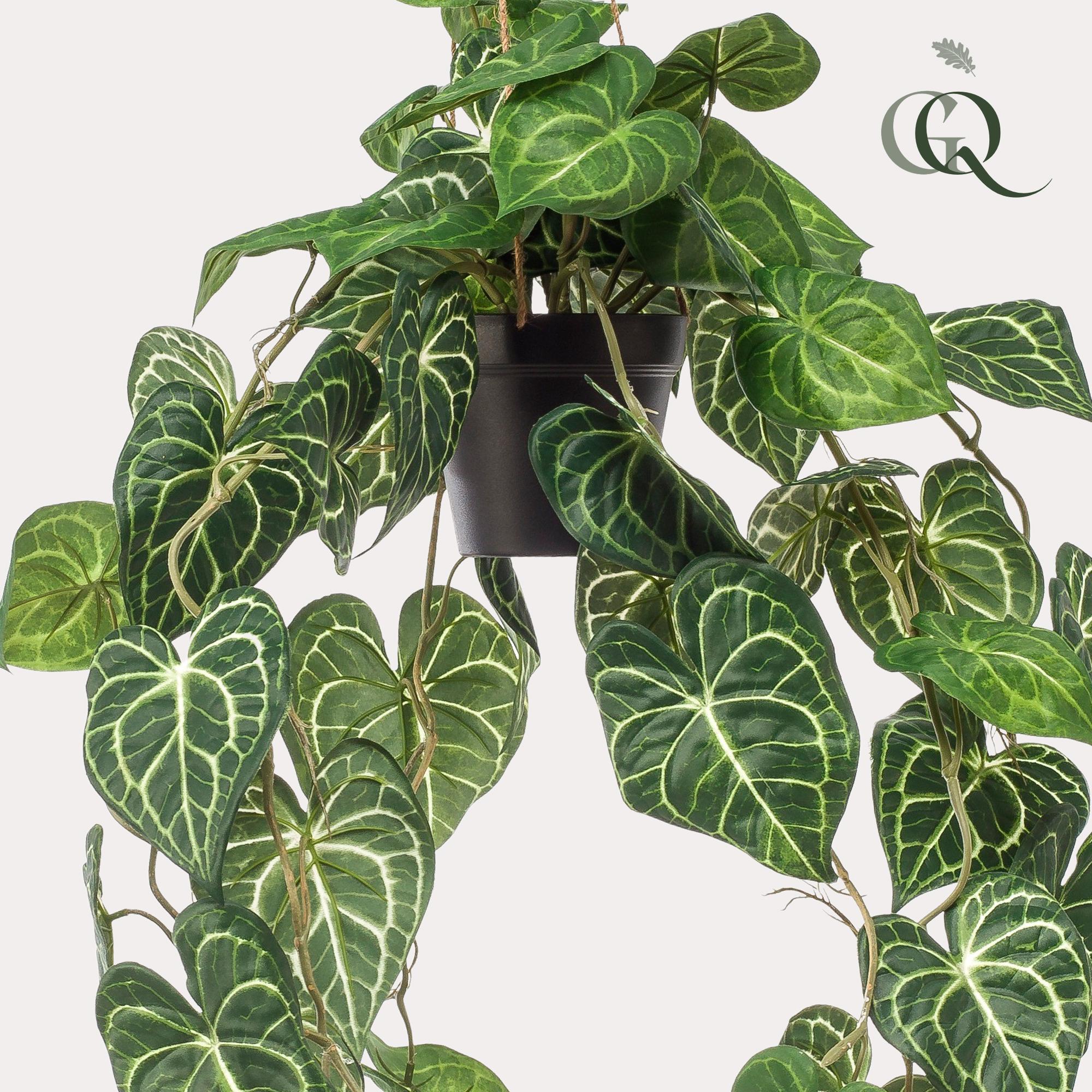 Pianta artificiale - Anthurium Clarinervium - Pianta nervata - 80 cm