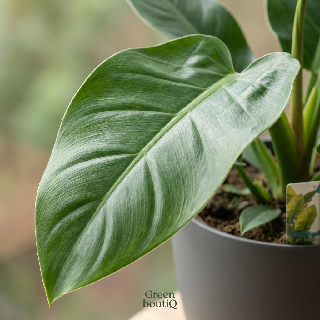 Philodendron Imperial Green - Groen - Weinig onderhoud - 1 Plant - met Potter Grijs - Pot 19cm - Hoogte 65cm