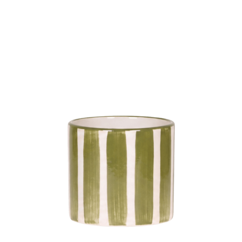 Kolibri Home | Painted Stripe sierpot - Groen - Ø6cm