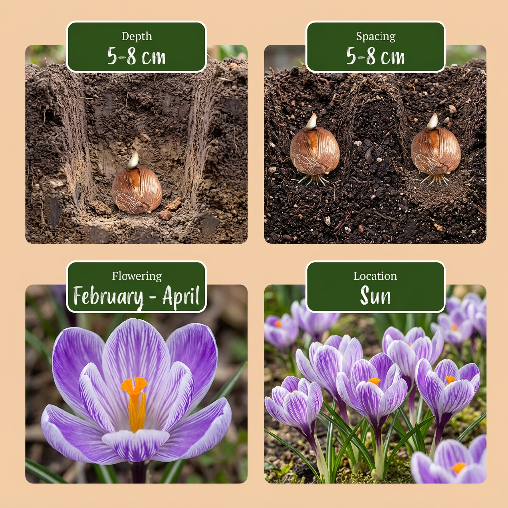 30x Crocus Blue - White - Bloembollen - Krokus - Blauw en Wit - Verwilderingsbol - Bolmaat 7/8