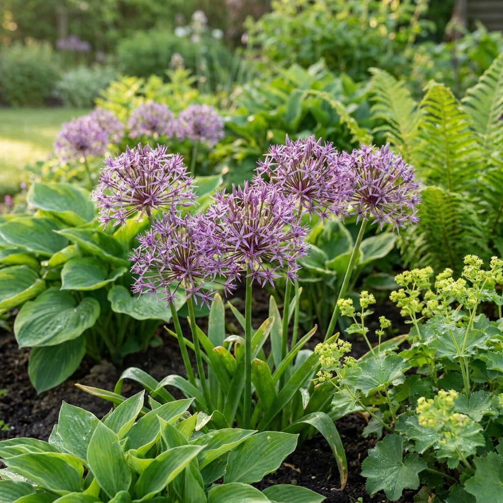 60 bulbes d'Allium Christophii (ail étoilé) - Violet - Floraison estivale - Calibre 10/12