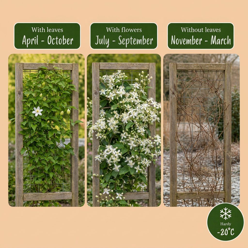 Clematis vitalba - Bosrank - Wit - Klimplant - Ø9cm - ↕35cm