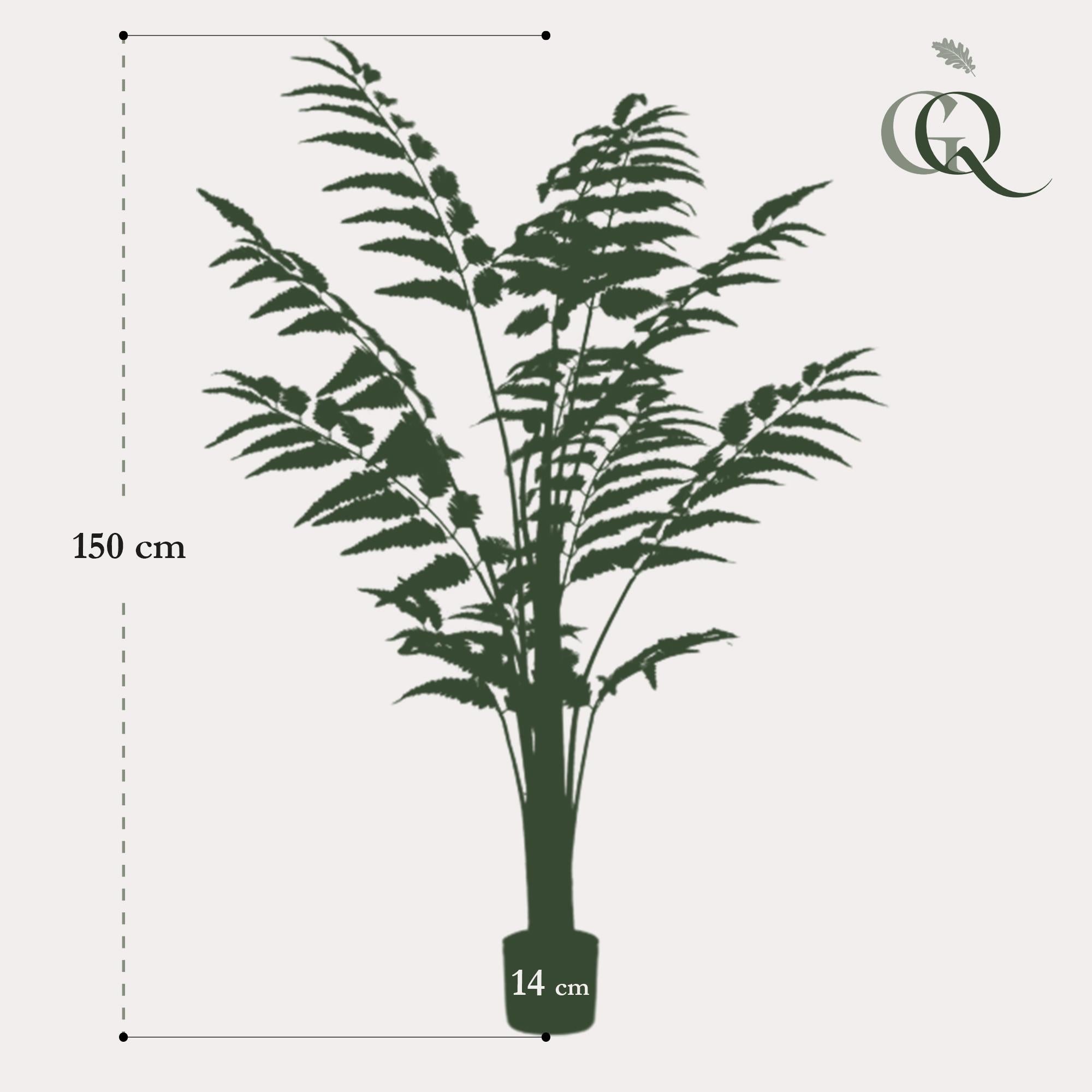 Künstliche Pflanze - Rumohra Adiantiformis - Lederfarn - 150 cm