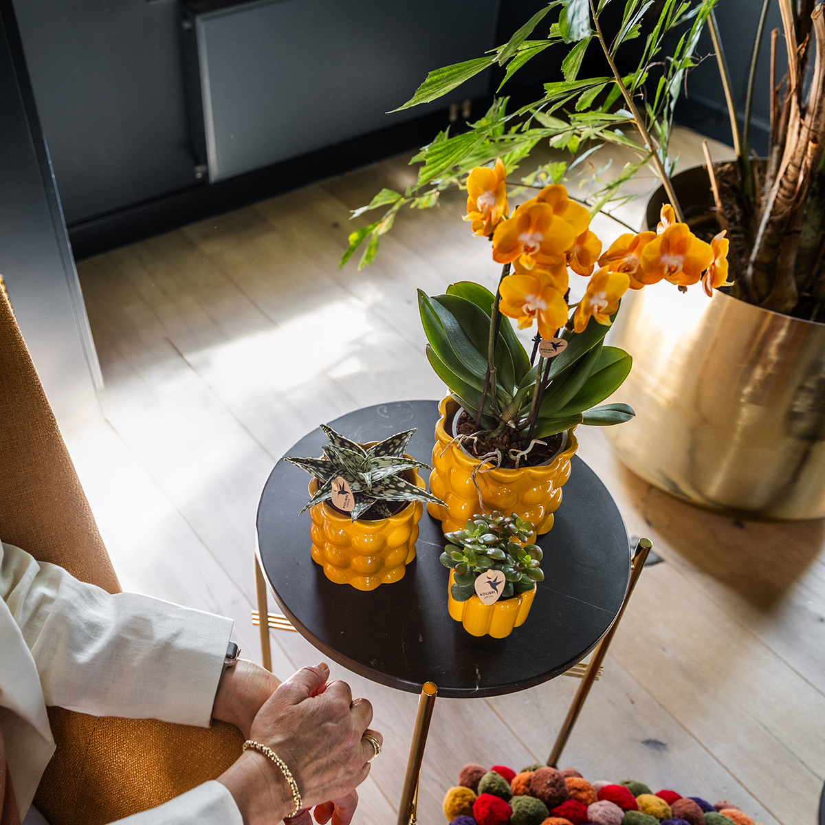 Kolibri Home | Cotton Shine sierpot - Yellow - Ø12cm