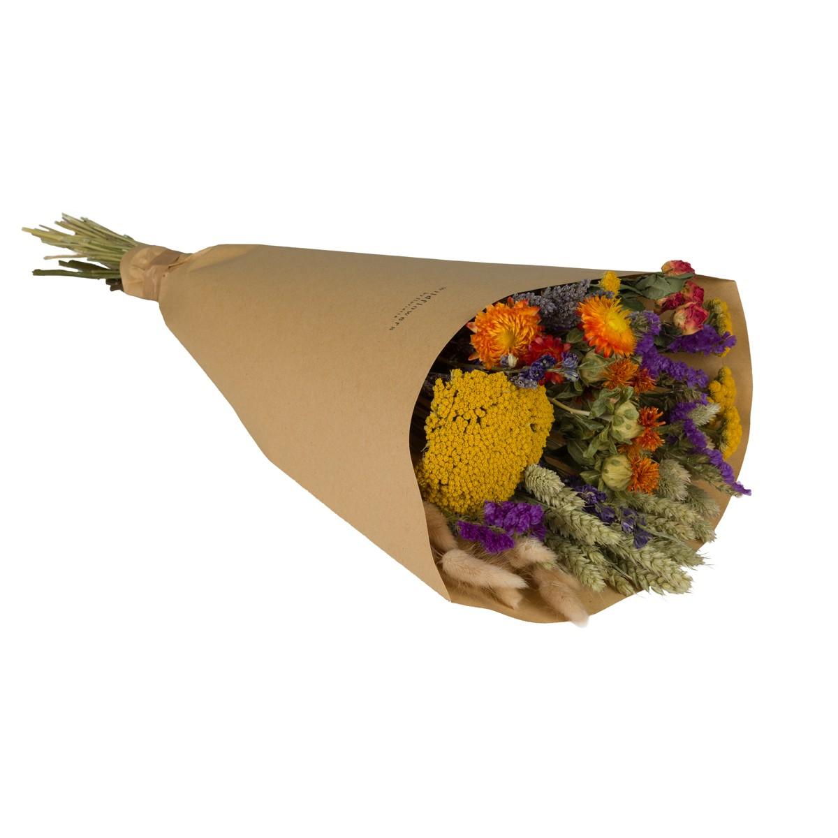 Trockenblumen – Großer Feldstrauß – Orange – ↕60 cm