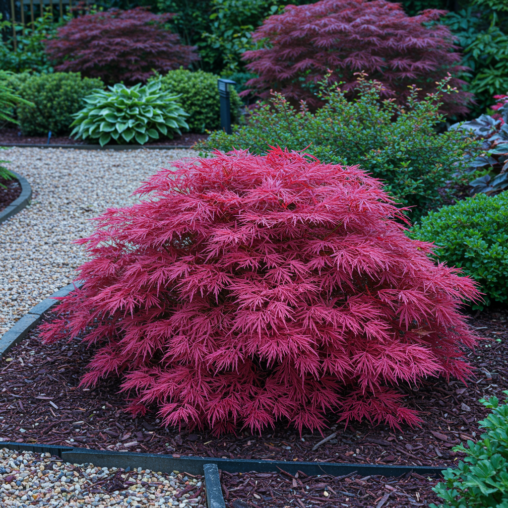 Japanse Esdoorn - Acer palmatum Pink Dwarf - Roze - 1 Plant - Bladverliezend - Pot 19cm Hoogte 70cm