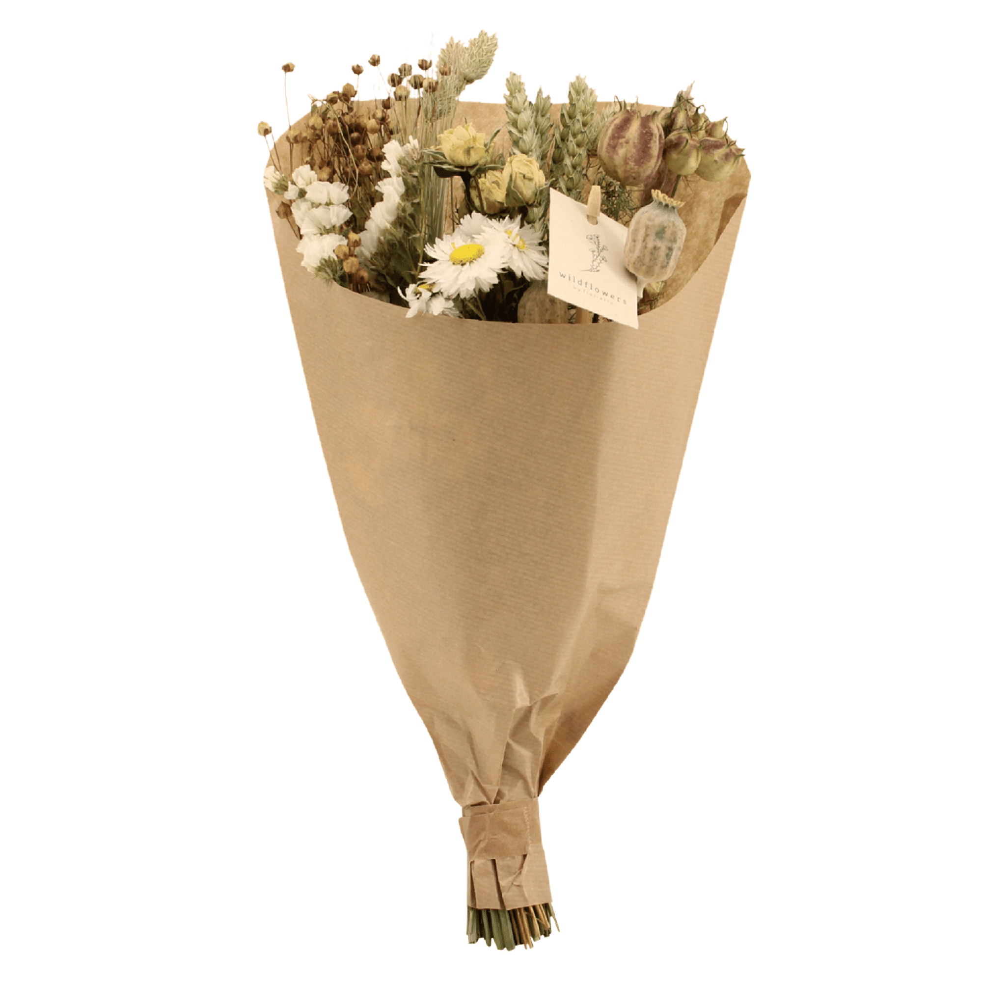 Bouquet de fleurs séchées naturelles des champs - Ø15cm - ↕35cm