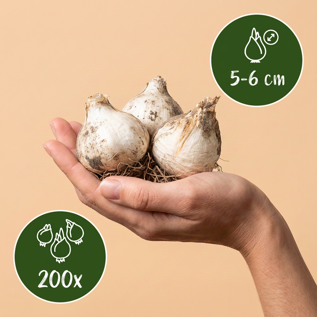 200x Allium Sphaerocephalon - Flower bulbs - Globe garlic - Purple - Summer bloomer - Bulb size 5/6