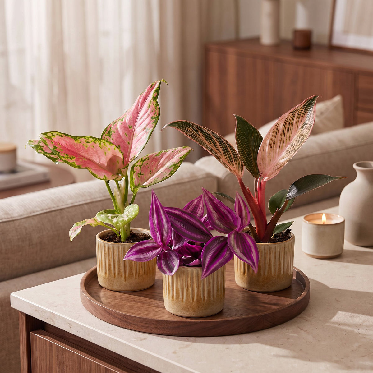 Baby Planten Paradise Mix - Diversen 3x - Tropisch - incl. Linnea Honey - Ø6cm - ↕10-15cm
