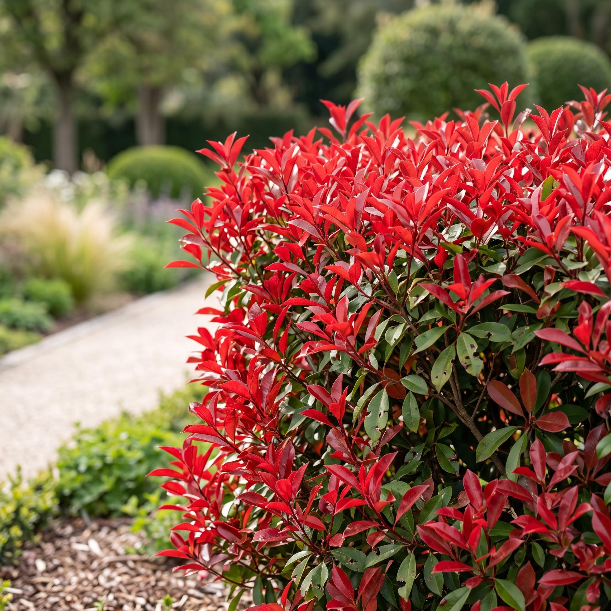 Photinia fraseri Little Red Robin - Glansmispel - 16x - Haagplanten - Groenblijvend - Rood - Pot 9cm - Hoogte 25-35cm