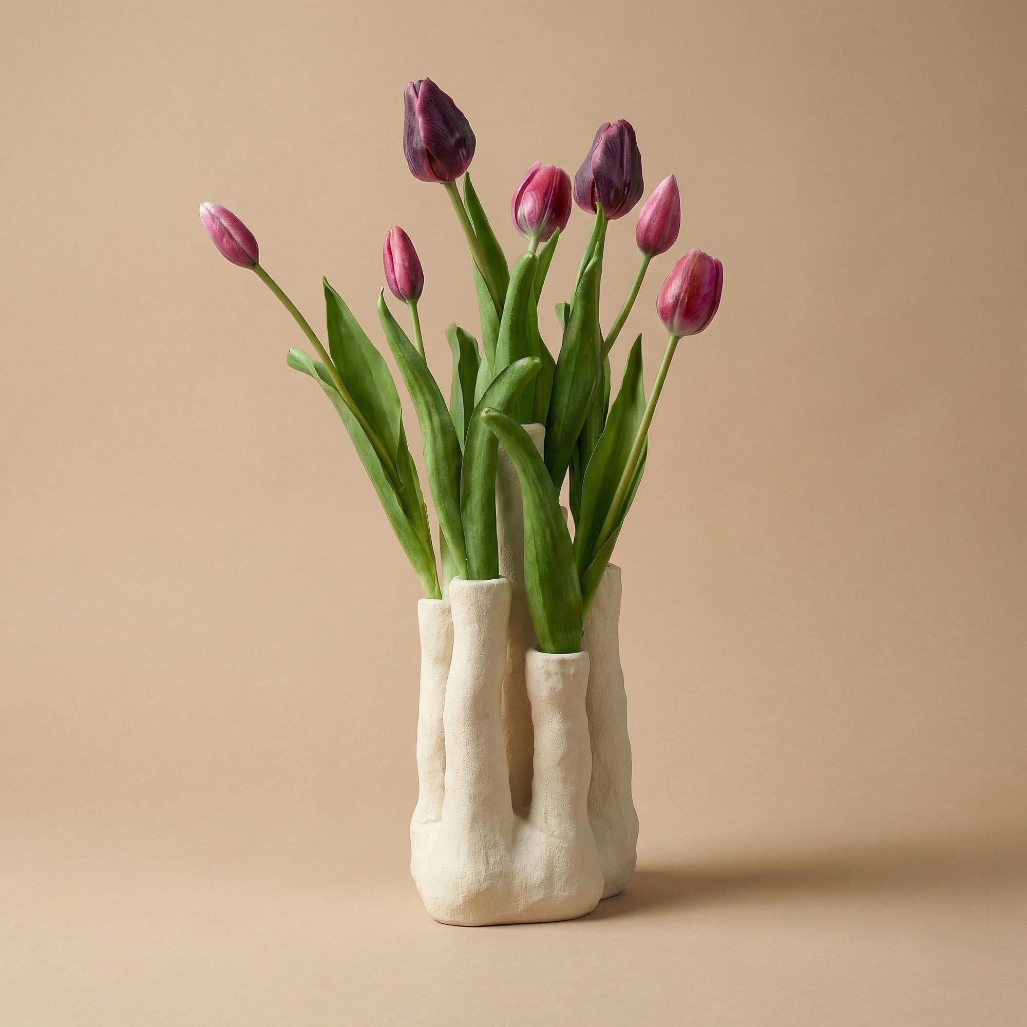 Tulip Touch - Tulpen Set - Kunsttulpen met meertuiten vaas