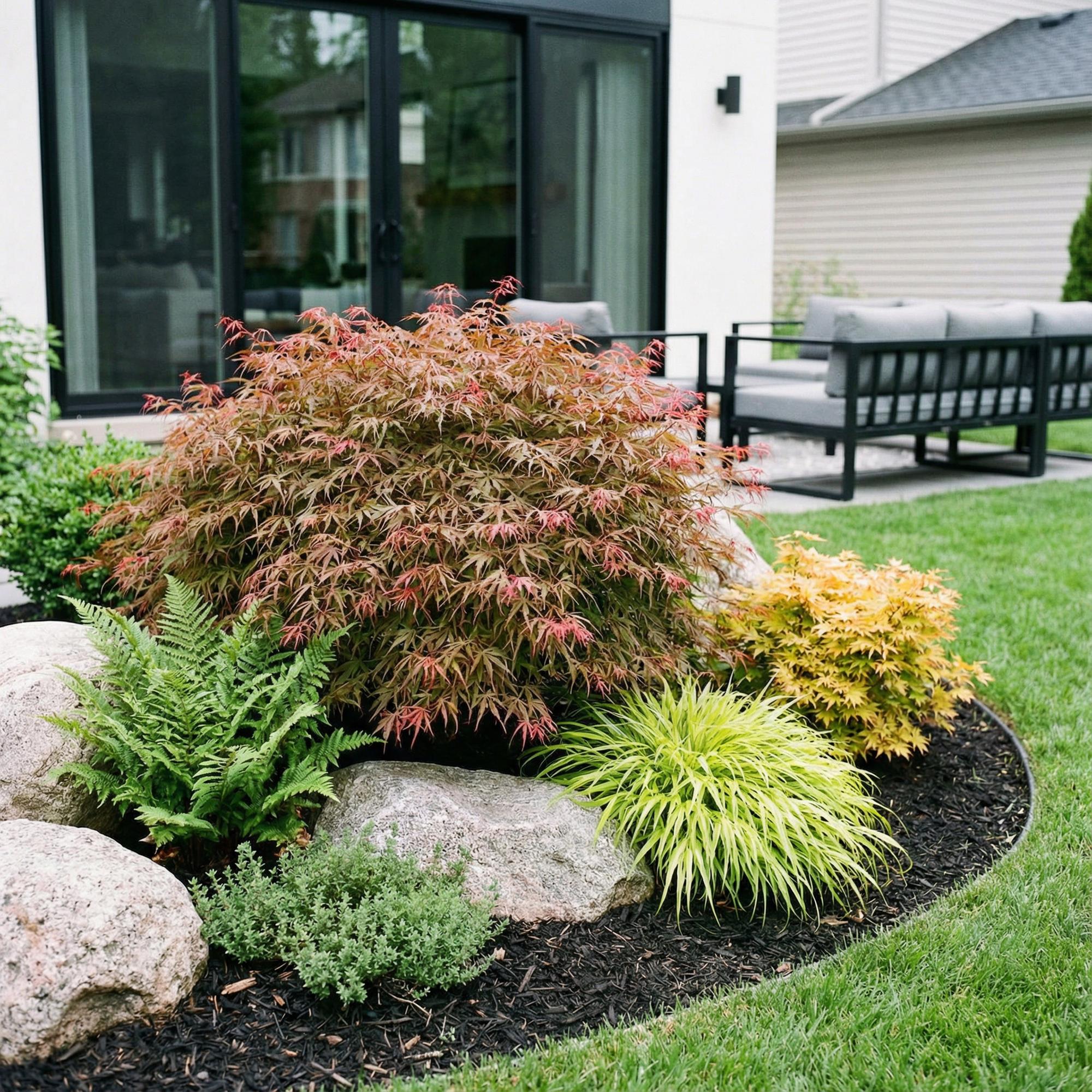 Acer palmatum Jerre Swarts - Japanse Esdoorn - Bladverliezend - Oranje-Rood - 1 - Pot 26cm - Hoogte 90cm