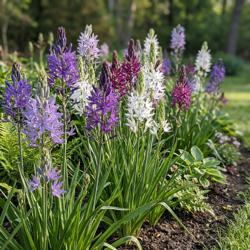 20x Camassia Leichtlinii Mix - Bloembollen - Grote camas - Blauw en Wit - Zomerbloeier - Bolmaat 12/14