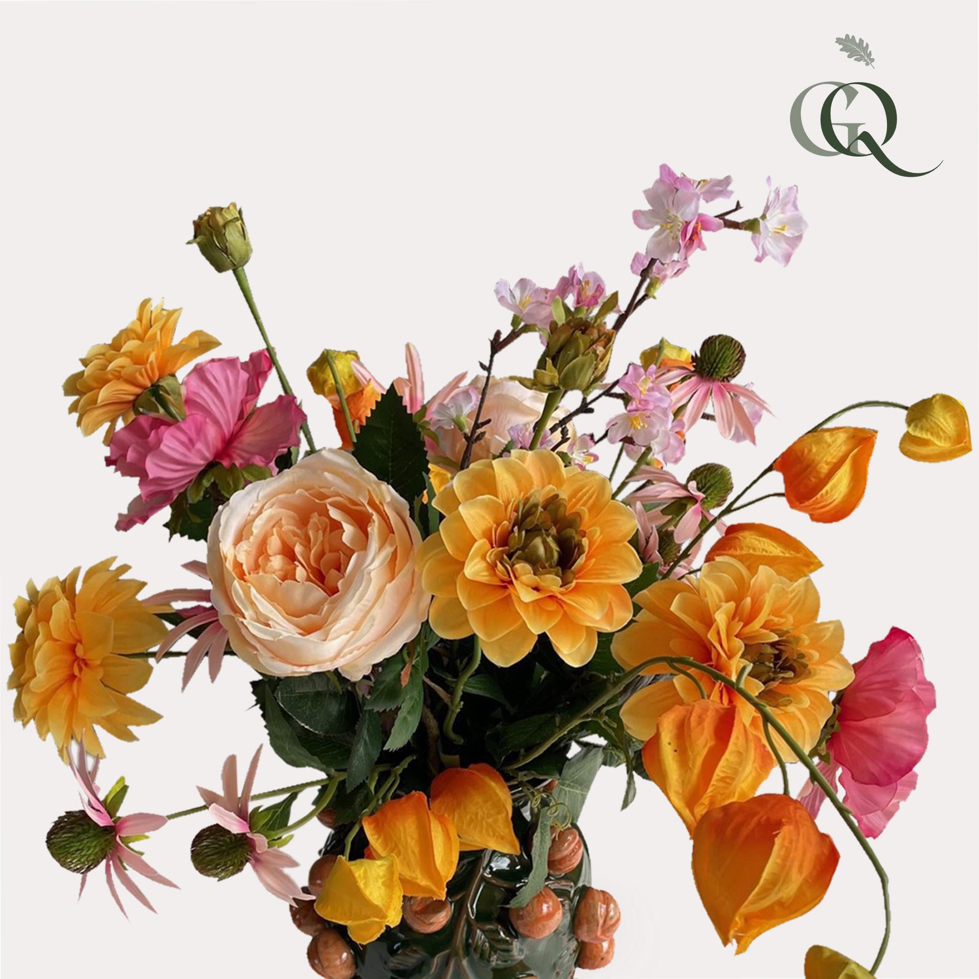 Künstliche Blumen – Strauß L – Orange Summer – 80 cm