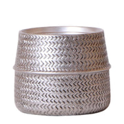 Kolibri Home | Groove flowerpot - Silver ceramic decorative pot - Ø9cm