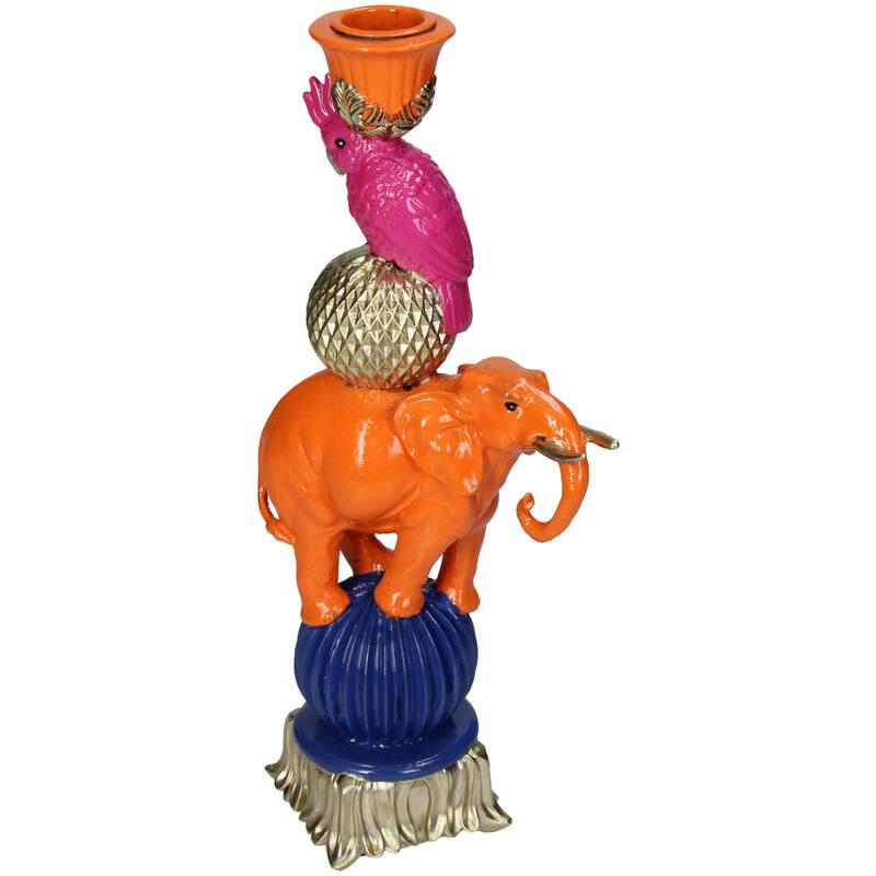 Kerzenständer – Oranger Elefant ↑ 26 cm