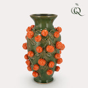 Vase en pierre M - H38 L24 - Vert mandarine