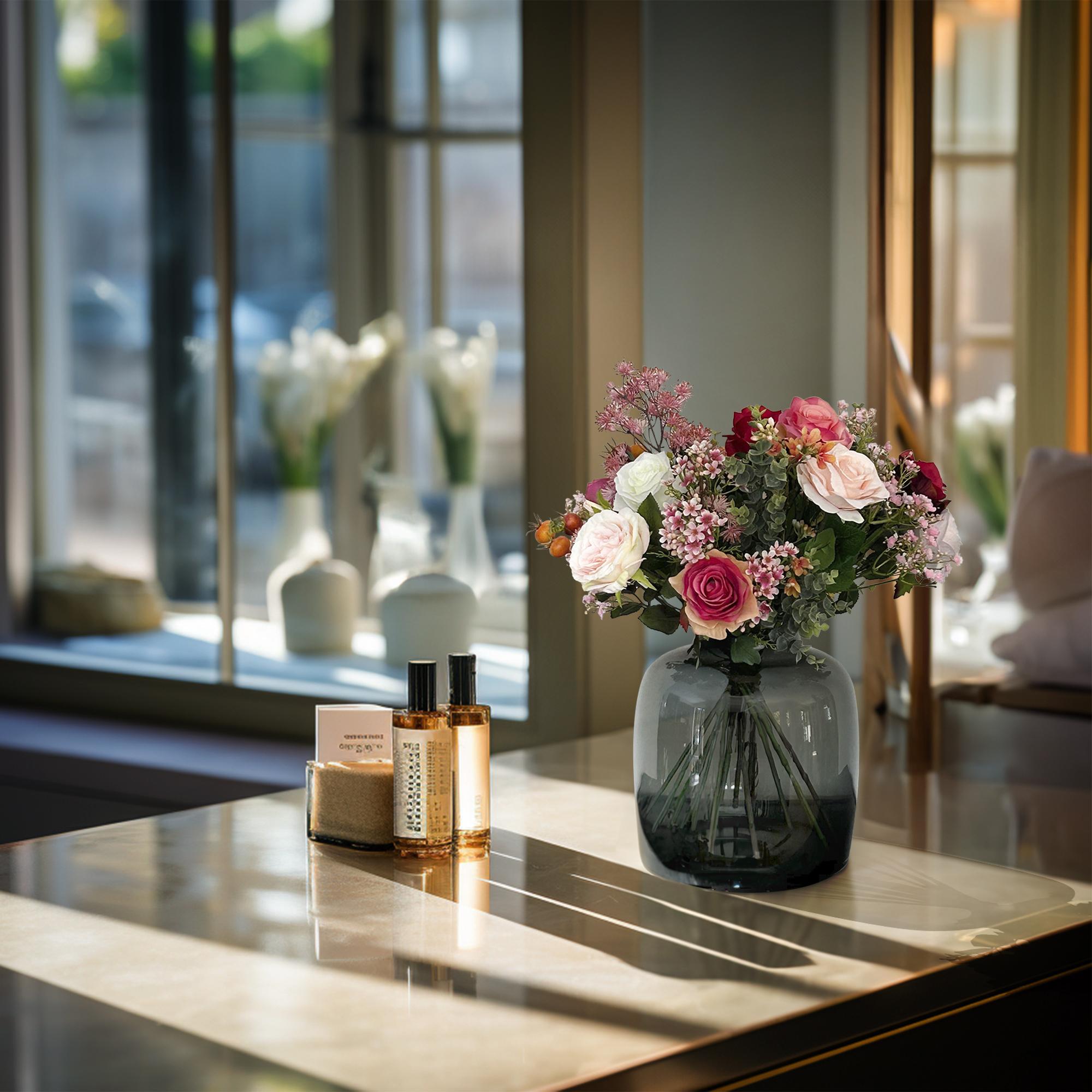 Künstliche Blumen – Strauß M – Flammenrosen – 45 cm