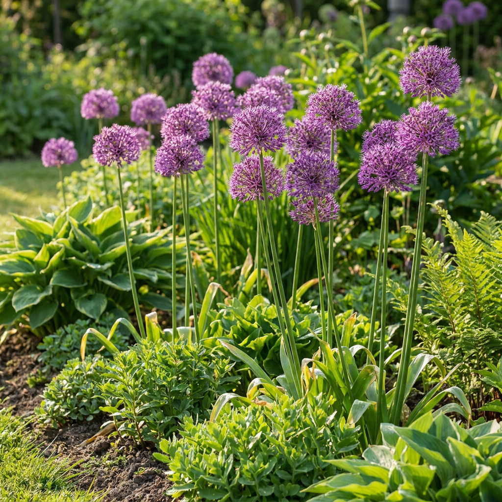 320x Allium Purple Rain - Blomlökar - Prydnadslök - Lila - Sommarblommande - Lökstorlek 10/12