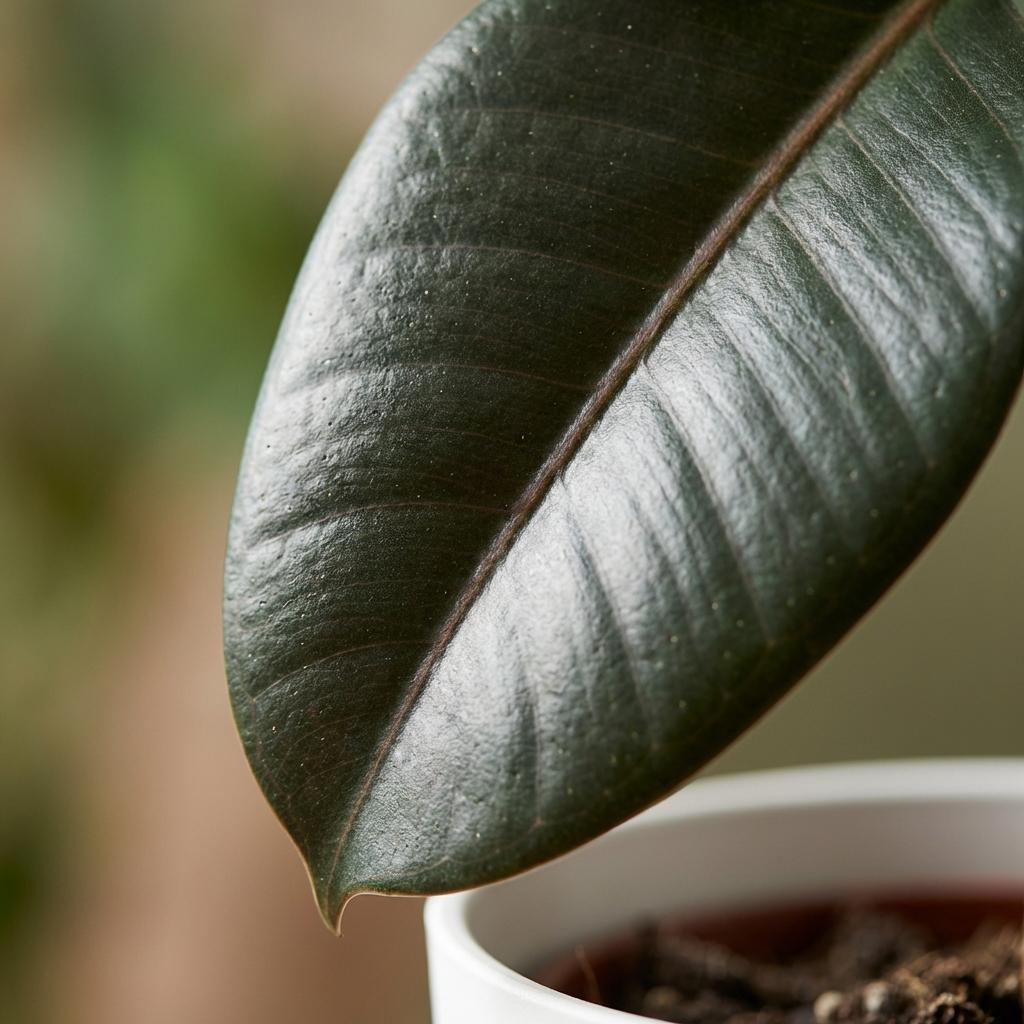 Rubberplant - Ficus Elastica Cloe - Groen - Weinig onderhoud - 1 Plant - met Potter Wit - Pot 19cm - Hoogte 65cm