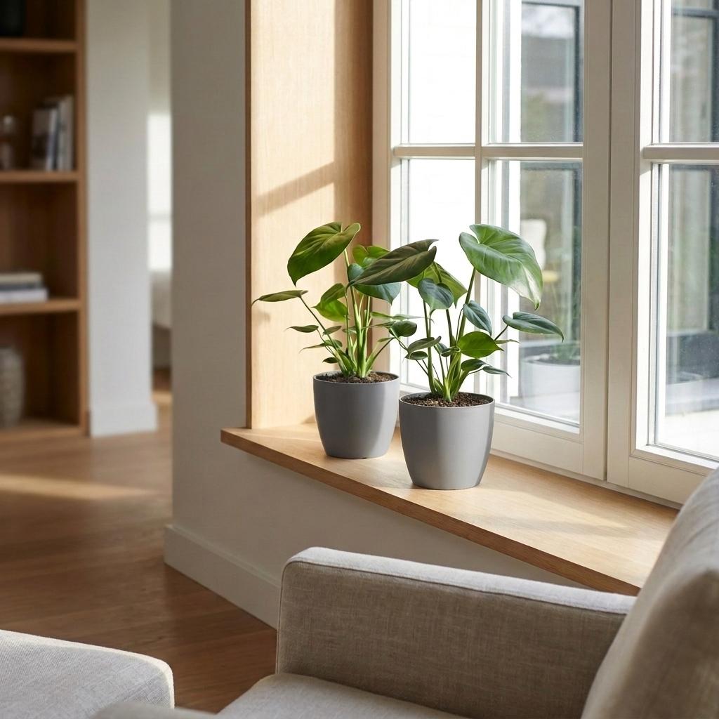 Monstera Deliciosa - Gatenplant - met Potter Grijs - Pot 12cm - Hoogte - 30cm