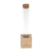 Support en bois pour fleurs séchées - Tube S - Fleurs et herbes + Composition florale séchée
