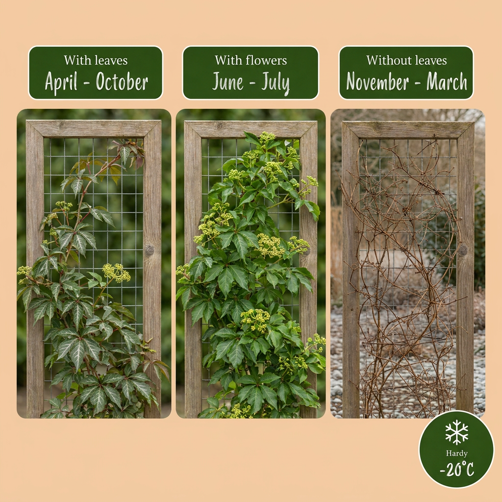 Parthenocissus henryana - Chinese wingerd 4x - Groen - Klimplant - Ø9cm - ↕35cm