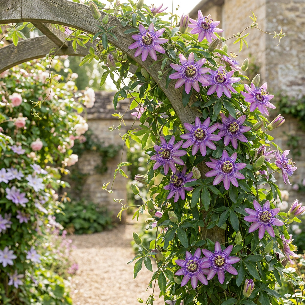 Passiflora Lavendel Dame - Passiflora Lavender Lady 6x - Paars - Klimplant - Ø9cm - ↕35cm