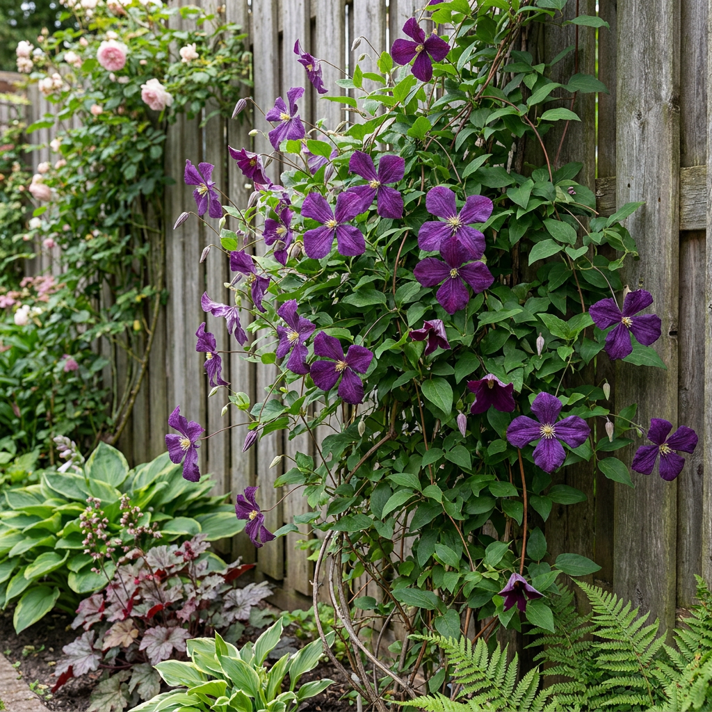 Clematis Viticella Polish Spirit - Bosrank 4x - Paars - Klimplant - Ø9cm - ↕35cm