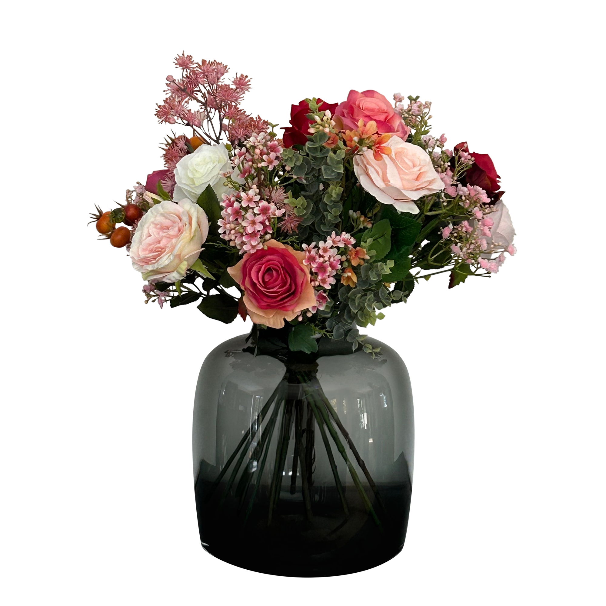 Künstliche Blumen – Strauß M – Flammenrosen – 45 cm