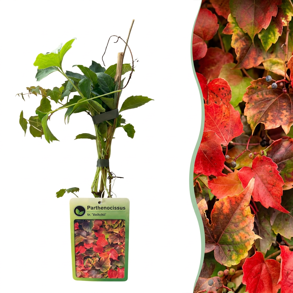 Parthenocissus tr. 'Veitchii Boskoop' - Wilde wingerd 6x - Geel - Groen - Klimplant - Ø9cm - ↕35cm