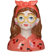 Vaso Fashion Lady 'Jessie' 27 cm - Con occhiali e fascia per capelli