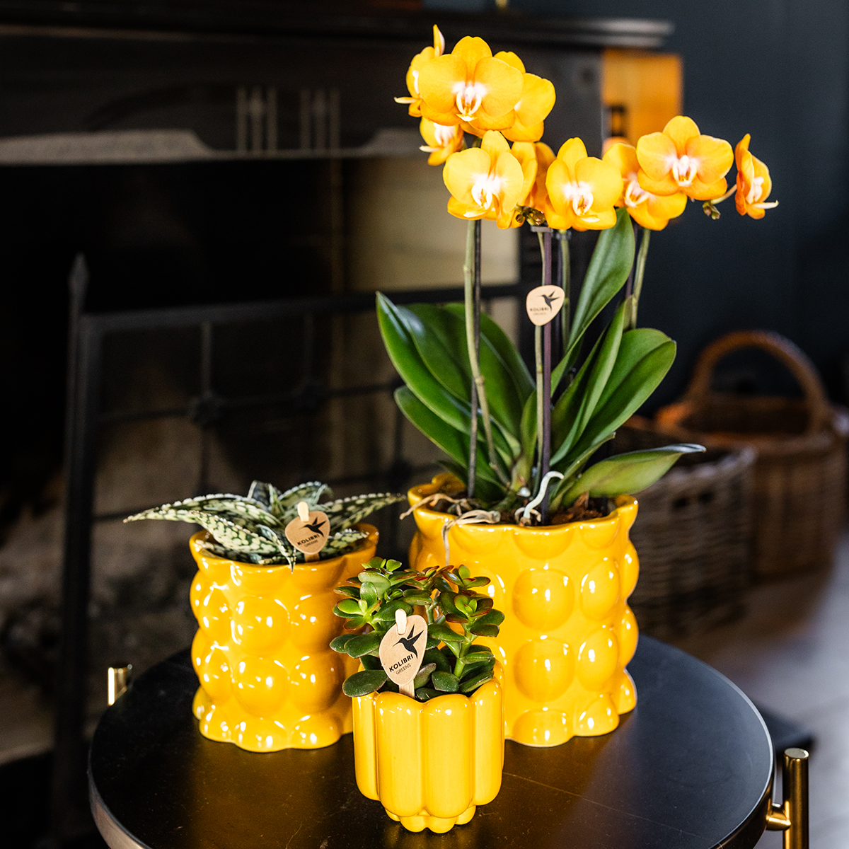 Kolibri Home | Cotton Shine sierpot - Yellow - Ø12cm