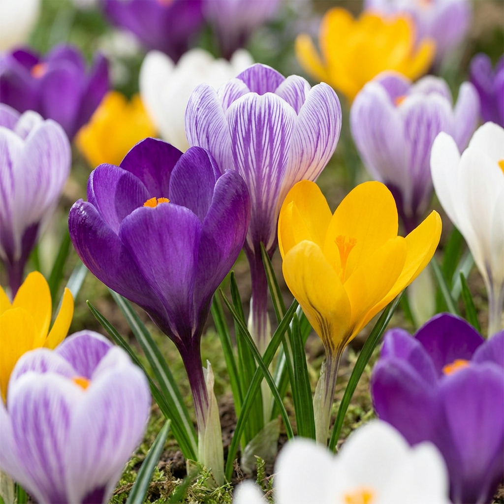 240x Crocus Large Flowering Mix - Bloembollen - Grootbloemige krokus mix - Diversen - Voorjaarsbloeier - Bolmaat 7/8