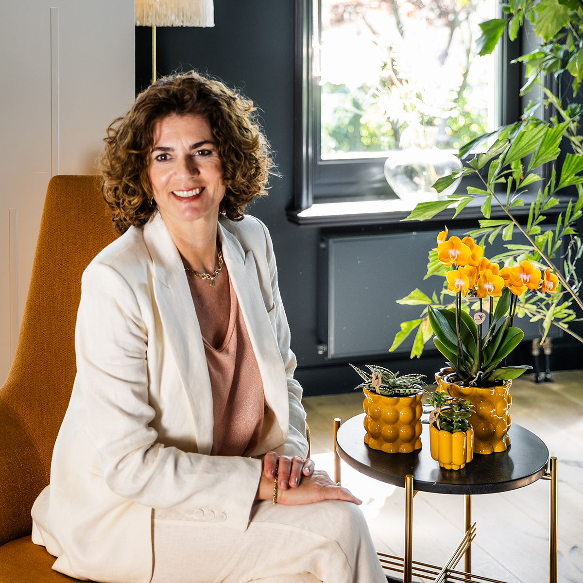 Kolibri Home | Retro Shine sierpot - Yellow - Ø9cm