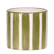 Kolibri Home | Painted Stripe sierpot - Groen - Ø12cm