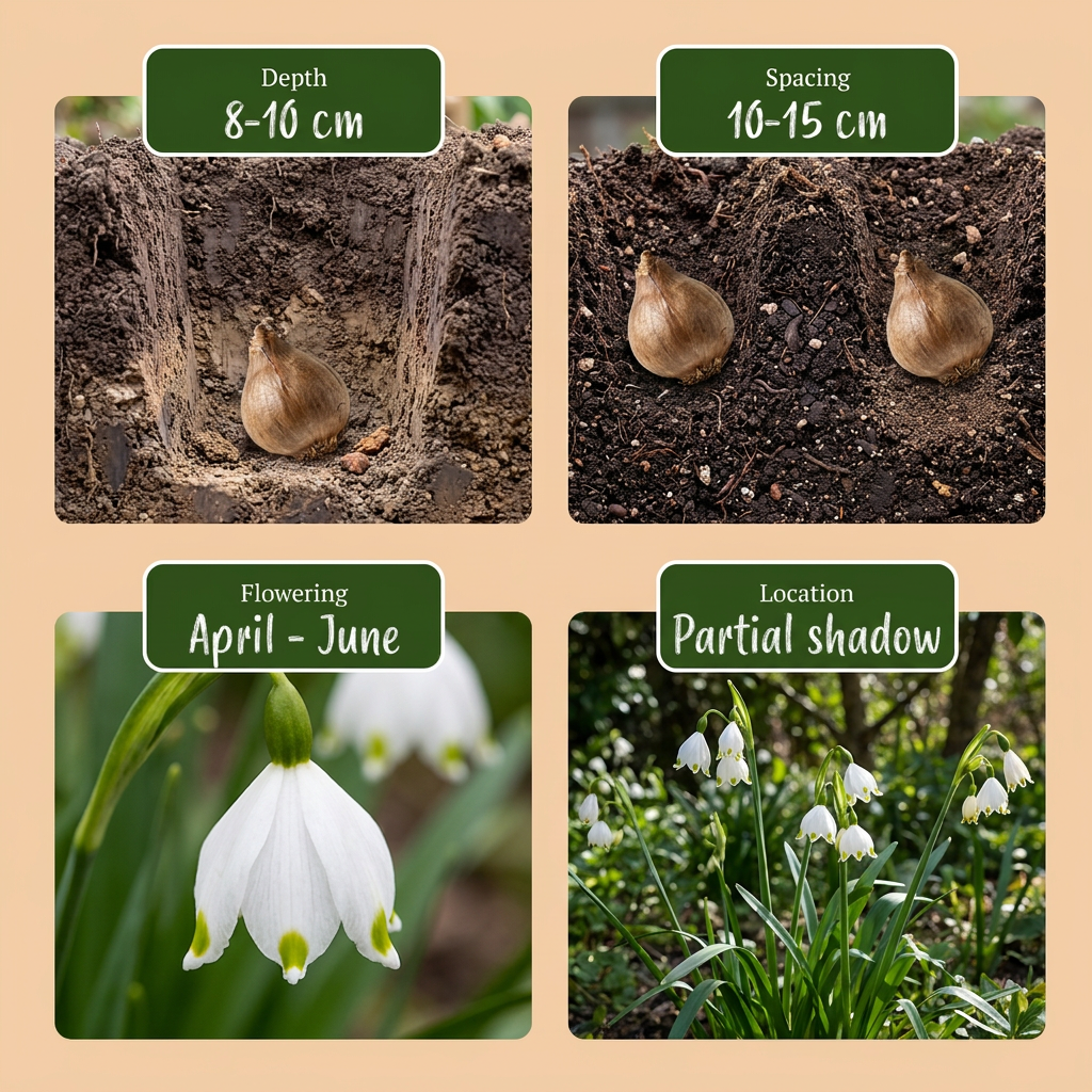 40x Leucojum Aestivum - Bloembollen - Zomerschneeklokie - Wit - Voorjaarsbloeier - Bolmaat 8/9