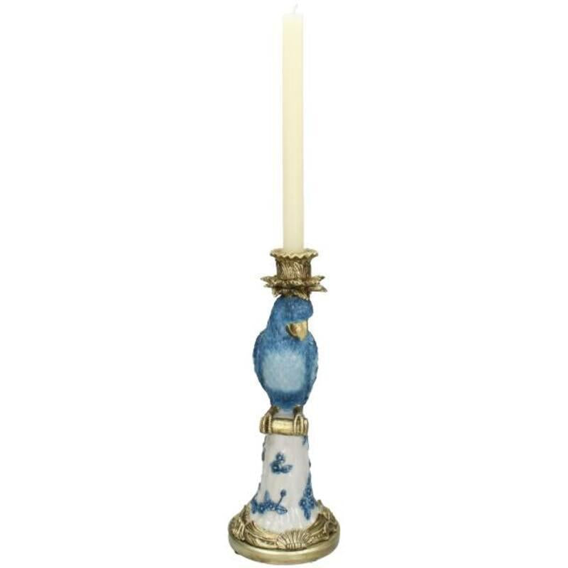 Candeliere con uccello blu - ↑ 36 cm
