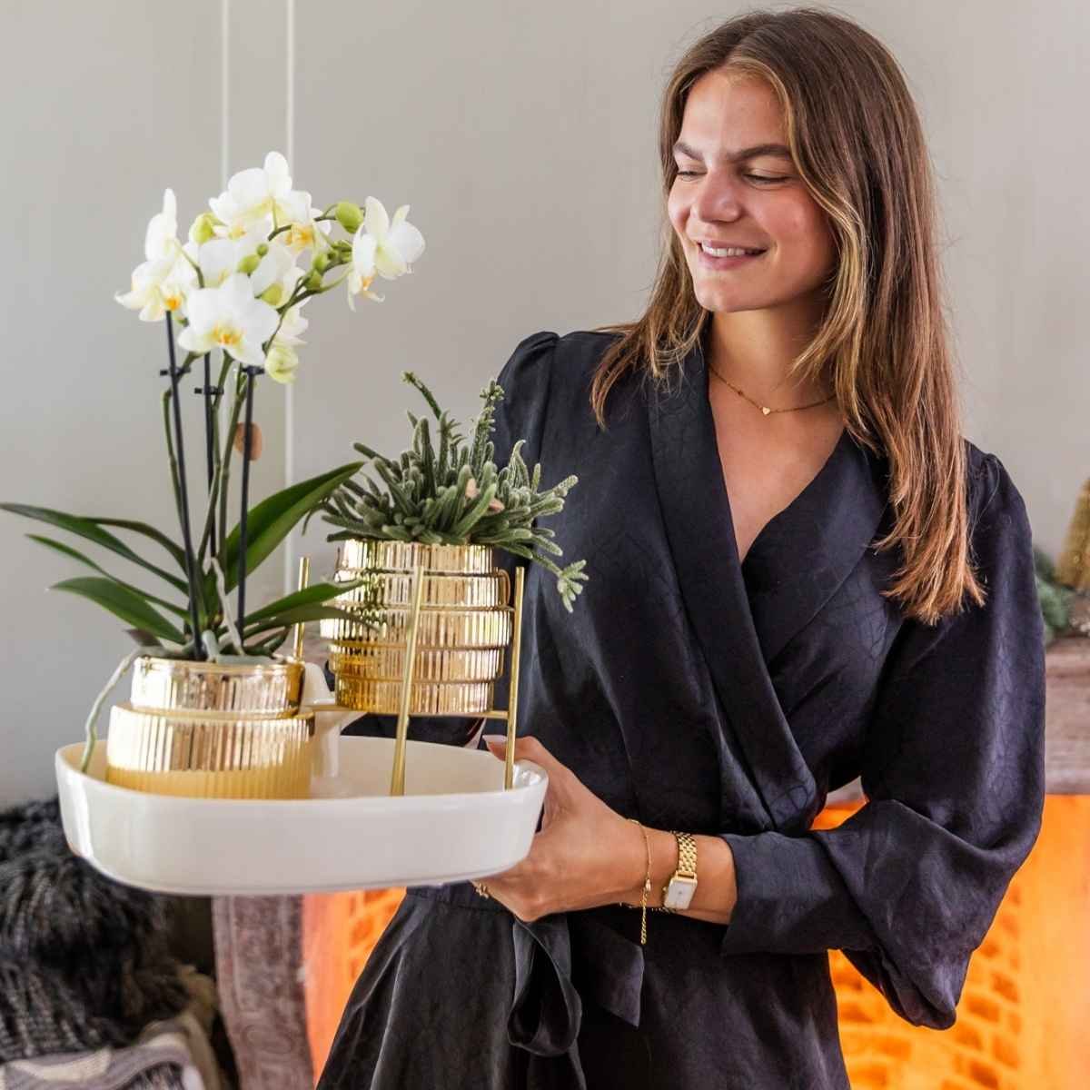 Kolibri Home | Allure Empire Shiny sierpot - Goud - Ø9cm