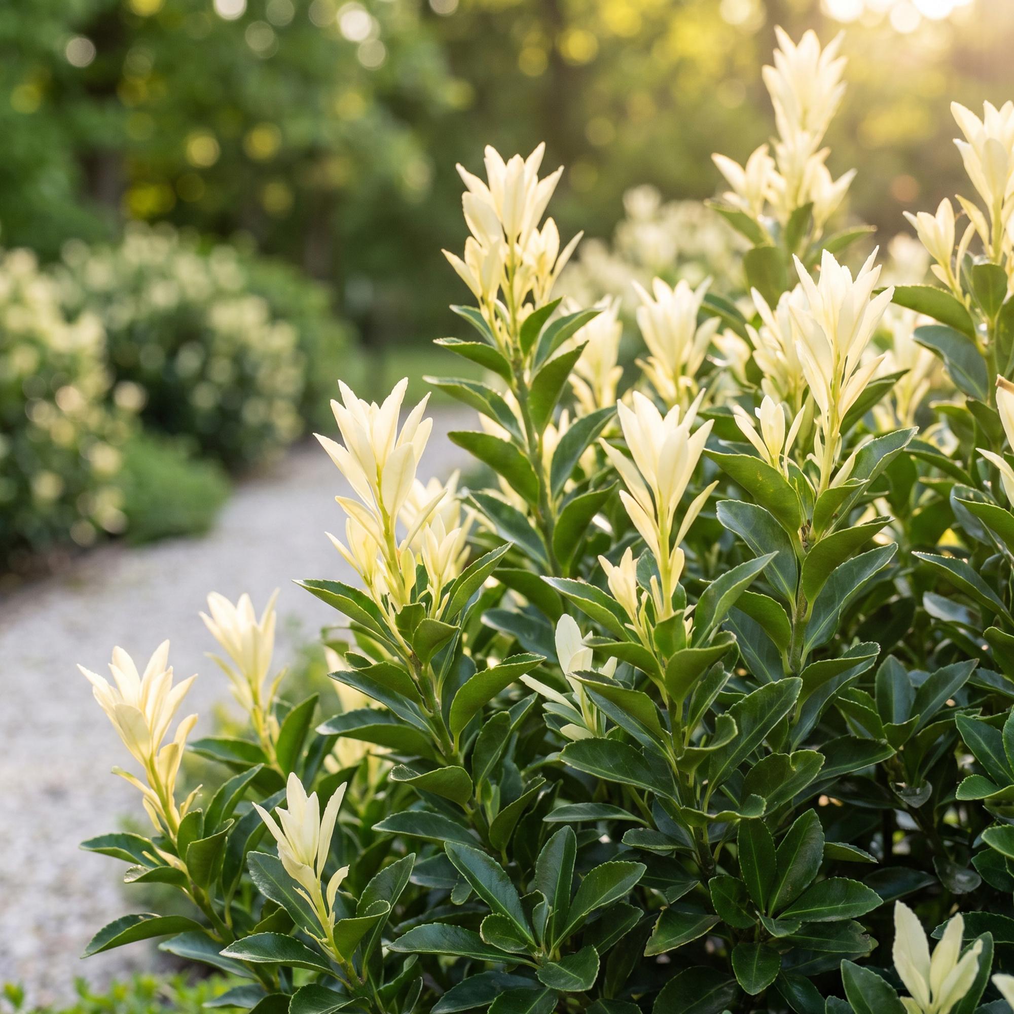 Euonymus japonica Paloma Blanca - Kardinaalsmuts - 6x - Haagplanten - Groenblijvend - Groen - Wit - Pot 9cm - Hoogte 20-30cm