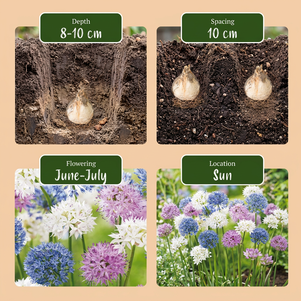 60x Allium Buzzing Beauties - Flower Bulbs - Ornamental Onion Buzzing Beauties - Miscellaneous - Summer Bloomer - Bulb Size 6/7