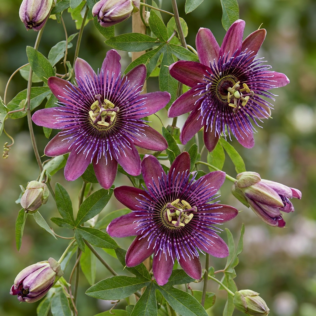 Passiflora Victoria - Passiflora Victoria - Rood - Roze - Klimplant - Ø9cm - ↕35cm