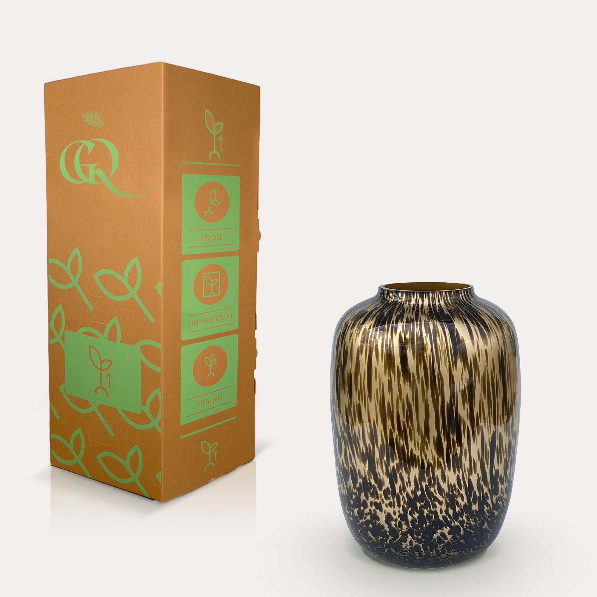 Vaso in vetro - M - H35 W25 - Artic Cheetah Gold