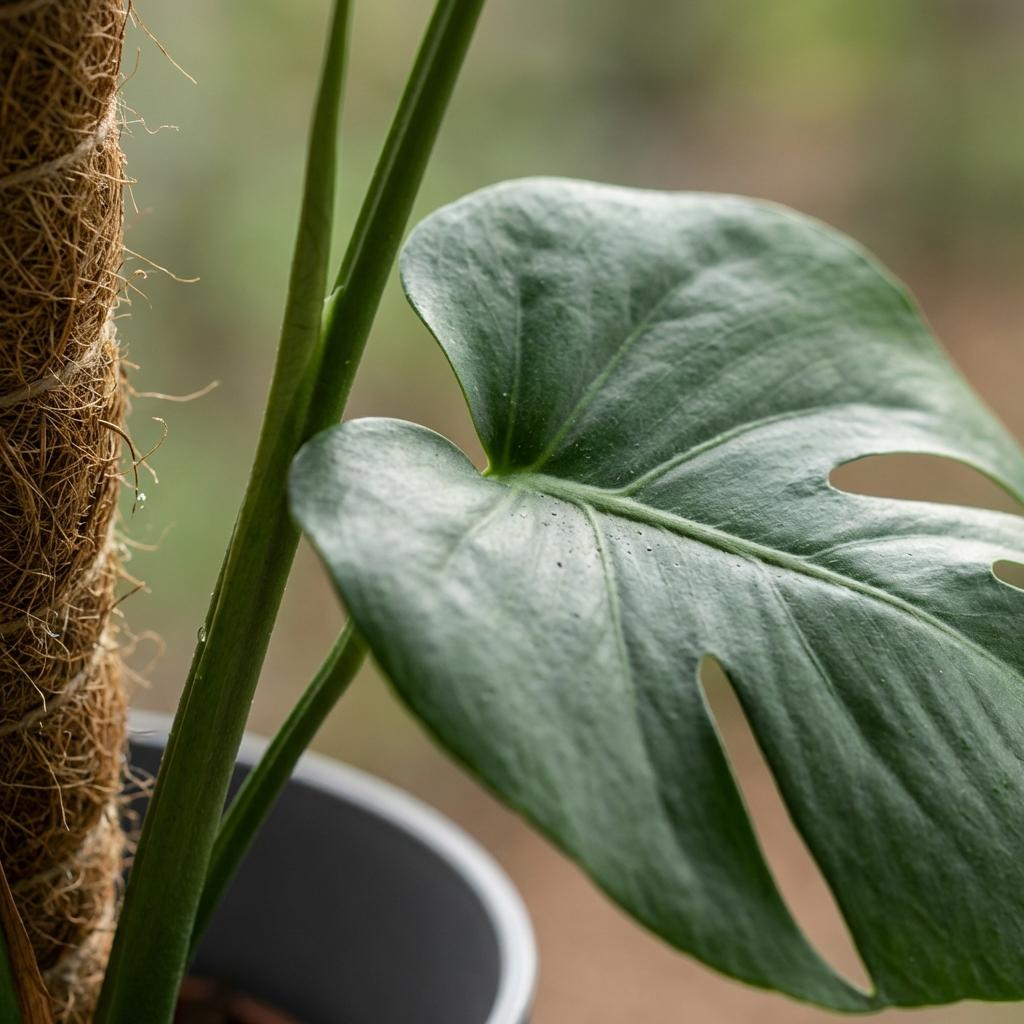Gatenplant - Monstera Deliciosa mosstok - Groen - Weinig onderhoud - 1 Plant - met Potter Grijs - Pot 19cm - Hoogte 90cm