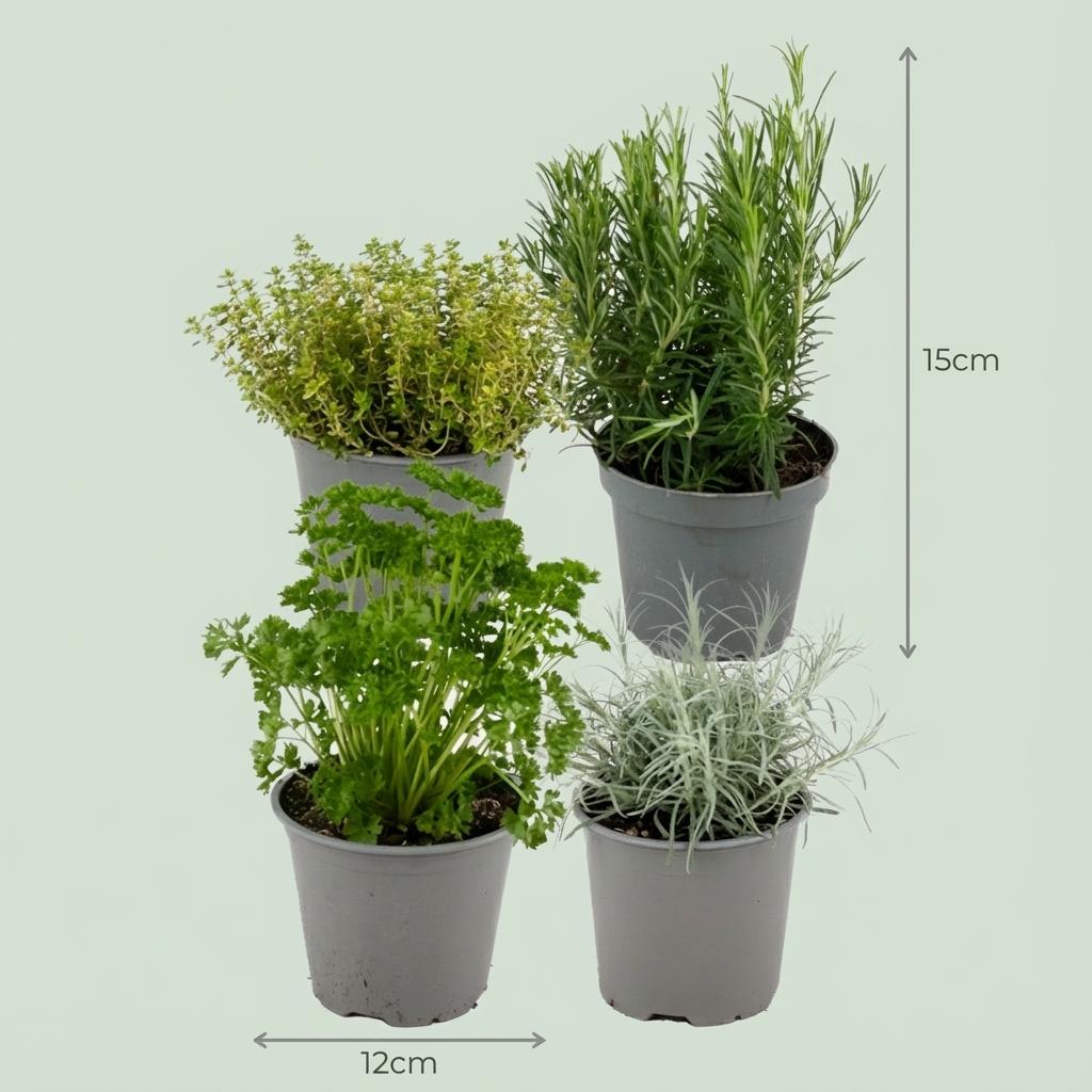 Italiaanse Kruidenmix - 4 Stuks - Ø 12 cm - Hoogte: 12-15 cm