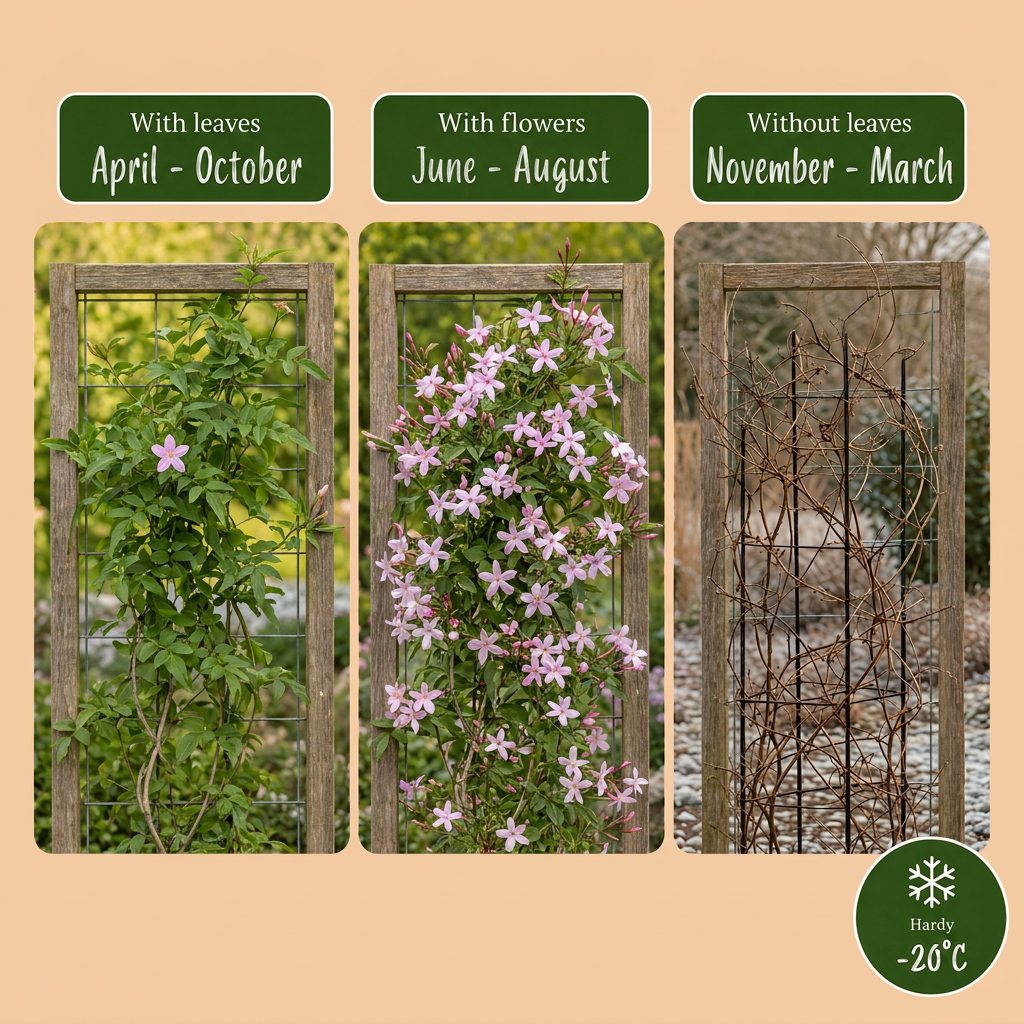 Jasminum stephanense - Roze jasmijn 6x - Roze - Klimplant - Ø9cm - ↕35cm