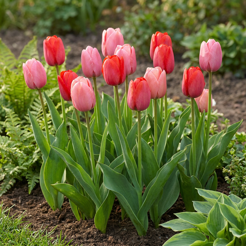 320x Tulipa Pink - Red - Bloembollen - Tulp - Roze en Rood - Voorjaarsbloeier - Bolmaat 10/12