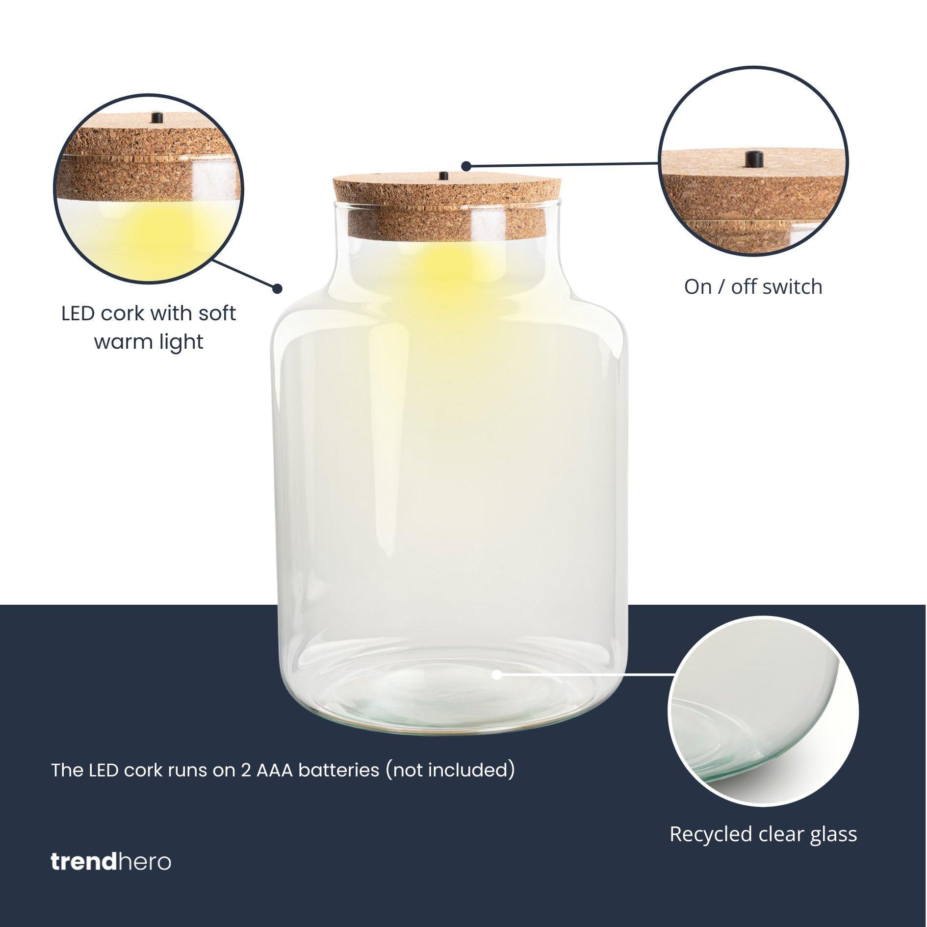 Little Milky Terrarium Bottle with Cork - Closed Large Terrarium ↑ 24.5 cm