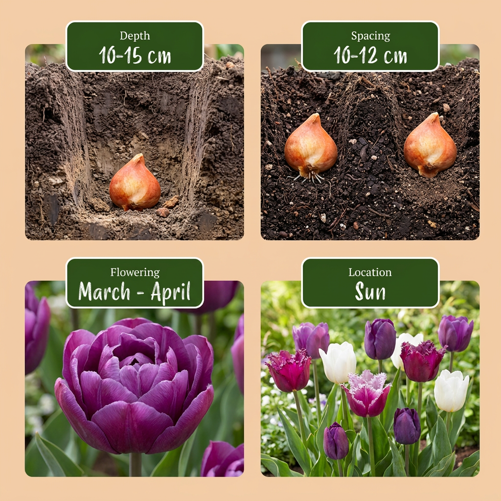 280x Tulipa Blueberry mix - Bloembollen - Tulipa Blueberry mix - Diversen - Voorjaarsbloeier - Bolmaat 11/12